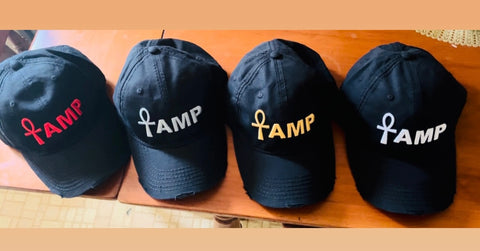 #AMP Distressed Hats (caps)